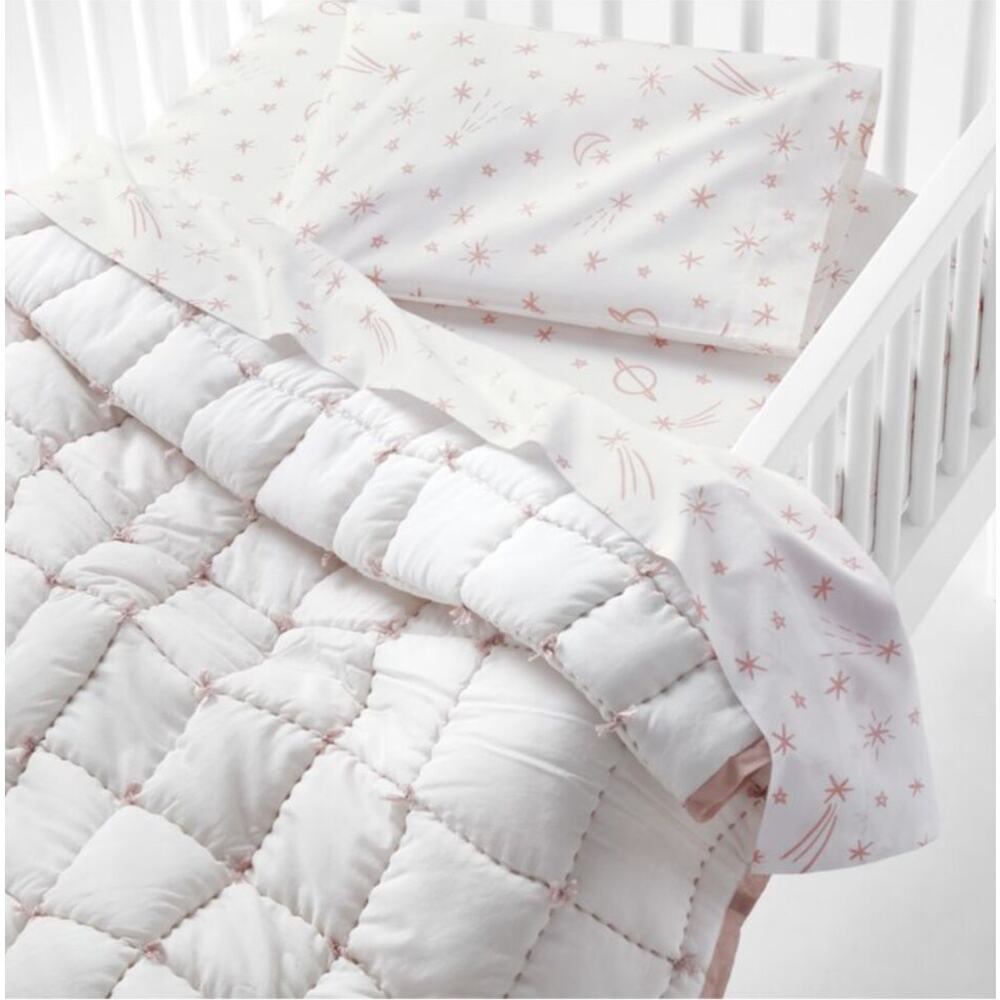 Crate & Barrel Kids Celestial Sheet Set + Changing Pad Cover + Crib Blanket
